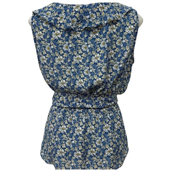 Max Studio Floral Ruffle Sleeveless Wrap Top Size S - Picture 3 of 9